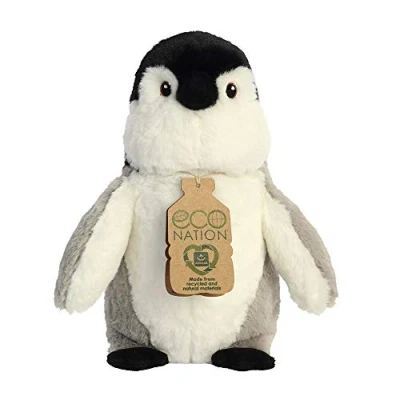Image of Aurora, 35015, Eco Nation, Penguin, 9.5In, Soft Toy, (Grey/White/Black)