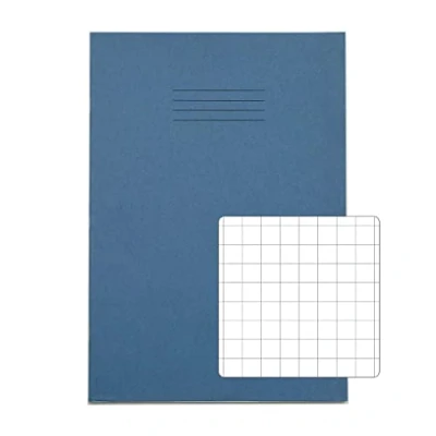 Image of RHINO A4 Exercise Book 48 page, Light Blue, 10mm Squared Pages (Pack 100)