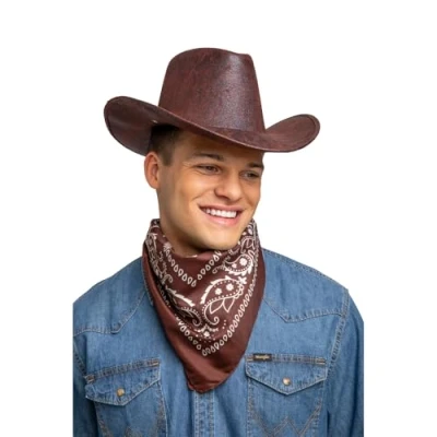 Image of Wicked Costumes Adult Unisex Cowboy Bandana Brown
