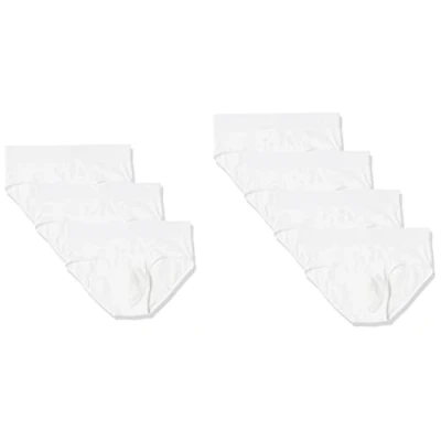 Image of Amazon Essentials Men&#039;s Cotton Jersey Brief Underwear (Available in Big and Tall), Pack of 7, White, 3XL Plus