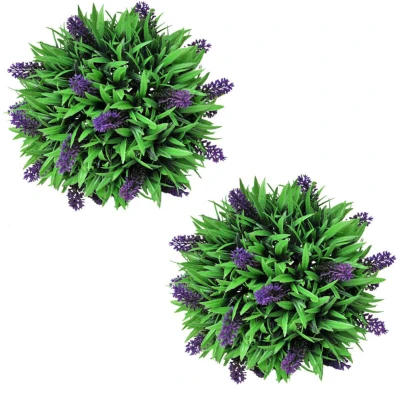 Image of vidaXL Set of 2 Artificial Boxwood Ball with Lavender 28 cm