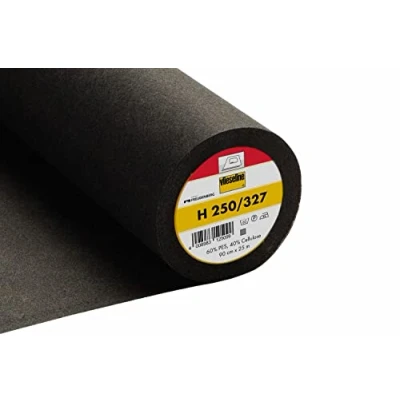 Image of Vilene Iron on nonwoven interfacing H 250 charcoal coloured; width 35.10 inch/90cm, price per meter