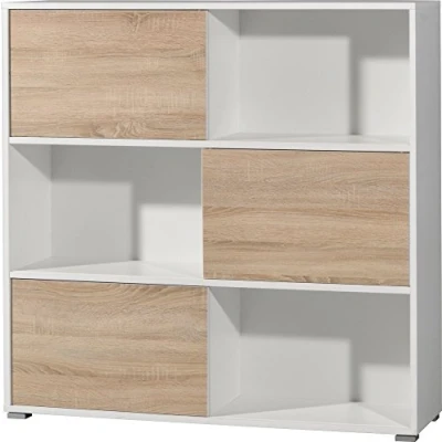 Image of Germania AZ4038 176 Sliding Door Shelf, White/Sonoma Oak