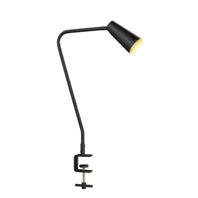 Image of Table lamp &#039;Angelina&#039; (Scandinavian) in Black Made of Metal for e.g. Living Room &amp; Dining (1 Light Source, GU10) from Lucande clamp Light, Clip on Reading