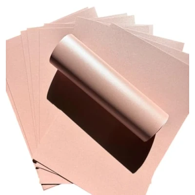 Image of 10 Sheets Rose Silver Pink A4 Card Pearlescent Shimmer Decorative Double Sided 300gsm