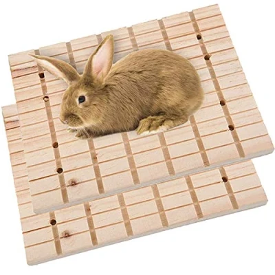 Image of PINVNBY Rabbit Claws Scratching Board Bunny Wooden Grinding Deck Small Animal Play Toy Feet Pad for Hamster Chinchilla Squirrel Guinea Pigs Other Rodent 2 PCS