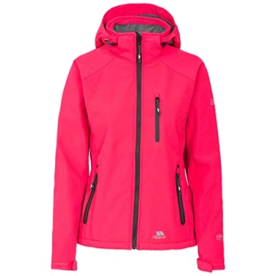 Image of Trespass Women&#039;s Bela II Waterproof Softshell Jacket with Removable Hood, Raspberry, 2X Small