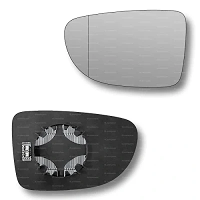 Image of Less4spares Replacement Wing Mirror Glass Left Compatible with Nissan Micra 2017 2022 CLIP ON Passnager Near Side N/S Heated Blind Spot