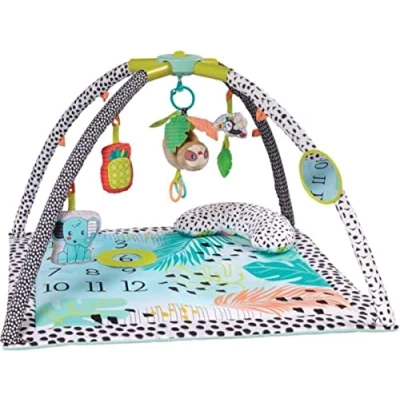 Image of Infantino Milestones &amp; Memories Twist and Fold Gym Collapsible 4 in 1 Play Mat Stimulating, with Modes Additional Sensory Toys for Infants Toddlers, Multicoloured