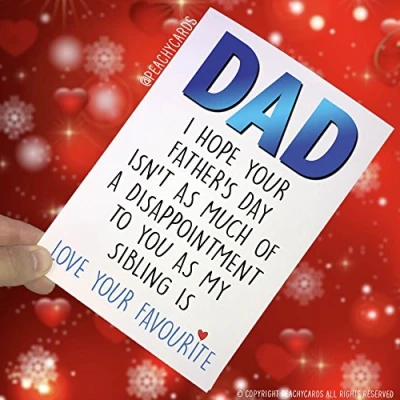 Image of Funny Father&#039;s Day Card for Dad Fathers Card, Him Joke Banter Novelty Laughs Cards PC242