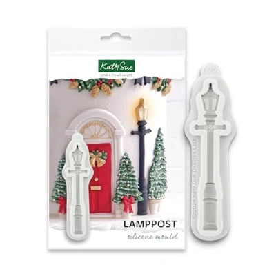 Image of Katy Sue Lamp Post Silicone Mould for Christmas Cake Decorating &amp; Clay Crafts. Use with Fondant Air Drying from Moulds