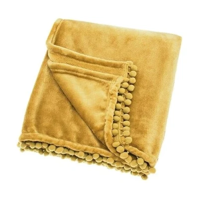 Image of Walton &amp; Co Cashmere Touch Saffron Fleece Throw