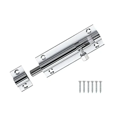Image of TERF Door Bolt Polished Chrome Barrel Slide Lock 63mm [2.5&#039;&#039;] Latch with Screws Ideal for Internal and External Doors Locks Bedroom Bathroom Toilet Shed Gate Cupboards Cabinets