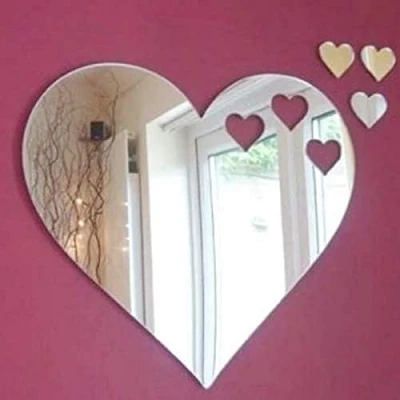 Image of Super Cool Creations Hearts out of Mirror &amp; Three 20cm x 18cm