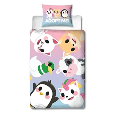 Image of Character World Official Adopt Me Single Duvet Cover Set The Best Design Reversible 2 Sided Bedding Including Matching Pillow Case Brands Bed Polycotton