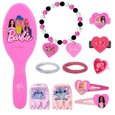 Image of Barbie 11pcs Girls Kids Childrens Hair Accessories Clips Comb Bands and Beauty Set