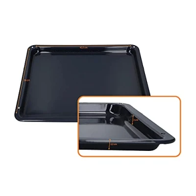 Image of DL pro Baking Tray 42.5 x 36 2.3 cm Enamelled for AEG Electrolux Juno 387028720/2 3870287202 387028720 Competence Oven Cooker