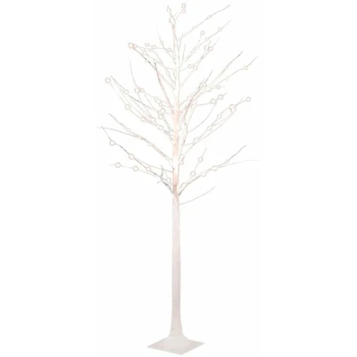 Image of vidaXL LED White Birch Tree Warm 128 LEDs 220 cm