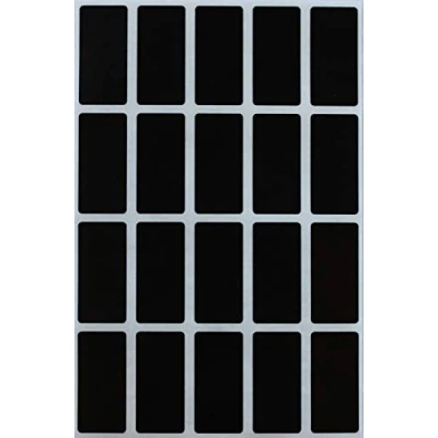 Image of Royal Green Rectangle Sticker Black Colored File Stickers 4cm x 2cm (40mm 19mm) 1000 Pack