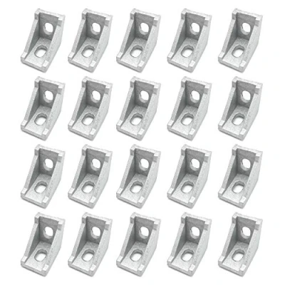 Image of Befenybay 20PCS Extruded Aluminum Profile 2028 Corner Bracket Right Angle for 6mm Slot Extrusion 2020 Series (2028 Silver 20)
