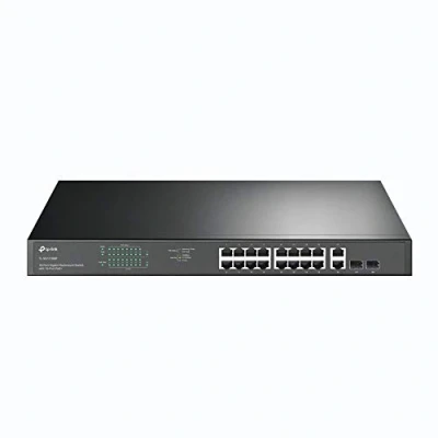 Image of TP Link TL SG1218MP 18 Port Gigabit Rackmount Switch with 16 PoE+ (16 RJ45 ports, 2 Non PoE Combo SFP Slots, 250 W, Rackmount)