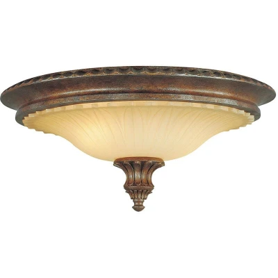 Image of Stirling Castle 2 Light Flush Mount Ceiling British Bronze, E27