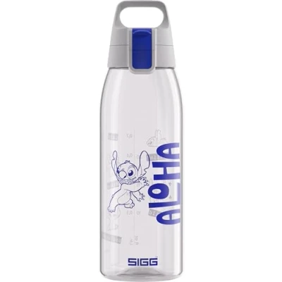Image of Sigg Tritan Water Bottle Total Color ONE Disney Lilo &amp; Stitch Suitable For Carbonated Beverages Dishwasher Safe Leakproof Featherweight BPA Free 1L