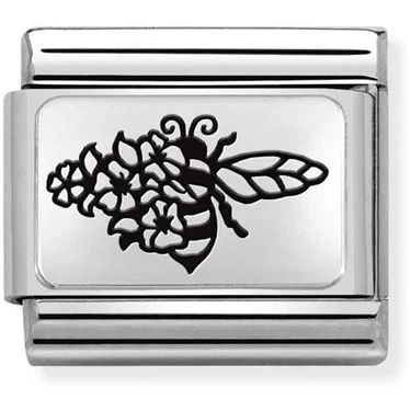 Image of Nomination Classic Silver Bee Flowers &amp; Nature Charms