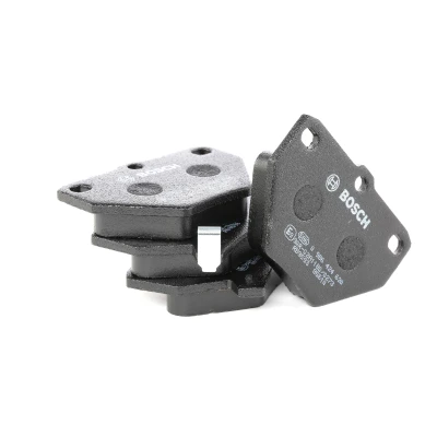Image of 7696D823, E990R01834273 Brake pad set BOSCH 0 986 424 630 Low Metallic with acoustic wear warning anti squeak plate, mounting manual