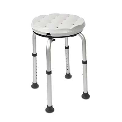 Image of KMINA Shower Stool with Cushion, Stools to Sit on in Shower, Bathroom Height Adjustable, Black Stool, Free Assembly Made Europe