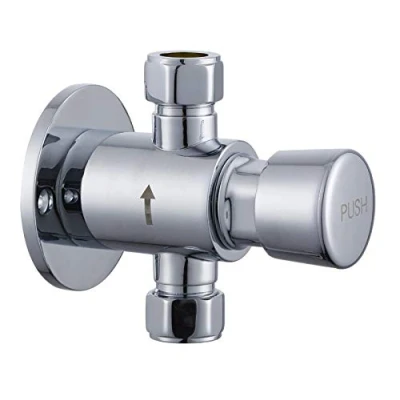 Image of Chrome Timed Non Concussive Exposed Shower Valve Self Closing Gym Pool Schools