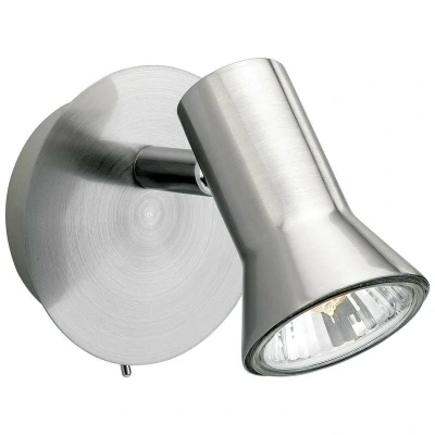 Image of Firstlight Magnum Modern Style Wall Spotlight with On/Off Switch Brushed Steel