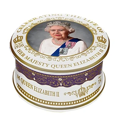 Image of Elgate Celebrate the Life of Queen Elizabeth II 1926 2022 Commemorative Ceramic Trinket Box with Lid A Memorable Souvenir Gift for Home Décor Keepsake Collection Ornament (By LILAJ)
