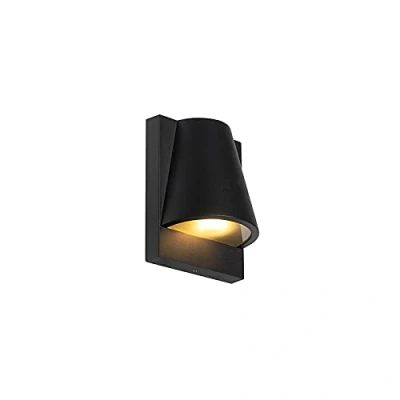 Image of Qazqa Industrial Outdoor Wall Lamp I Light Black IP44 Femke Garden Suitable for LED GU10 1 Aluminium