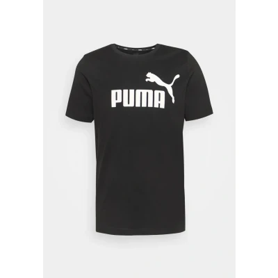 Image of Puma LOGO TEE Print Tshirt, Men&#039;s, Size: Small, Black