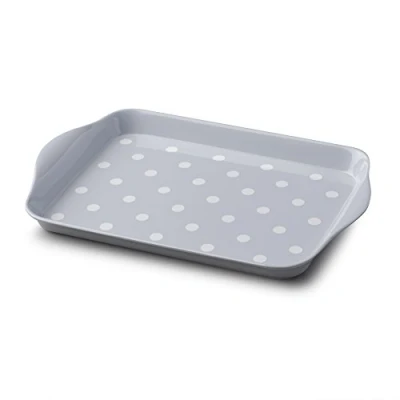 Image of Zeal G200S Melamine Dotty Serving Design Tray (18x14cm) French Grey