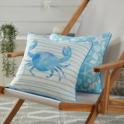 Image of Fusion Crab Outdoor Water &amp; UV Resistant Filled Cushion 43 x 43cm in Sea Foam
