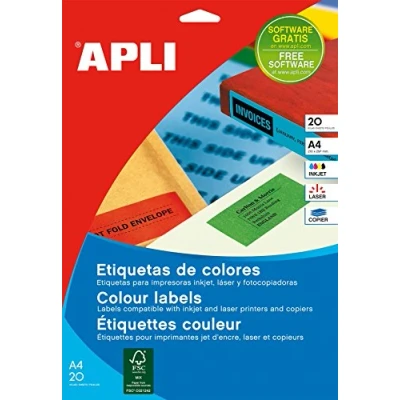 Image of Apli Paper Etiquetas Adhesivas Verdes I/L/C A4