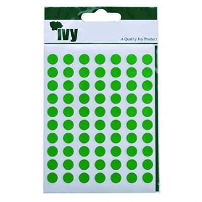 Image of Ivy 8mm Green Self Adhesive Round Dot Spot Sticky Labels Circle Stickers (490 Stickers)
