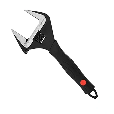 Image of Amazon Basics 4 Piece Plumbing Adjustable Wrench with Soft Grip, Wide Mouth, Includes 6 Inch (150 mm), 8 (200 10 (250 12 (300 Sizes Bundle