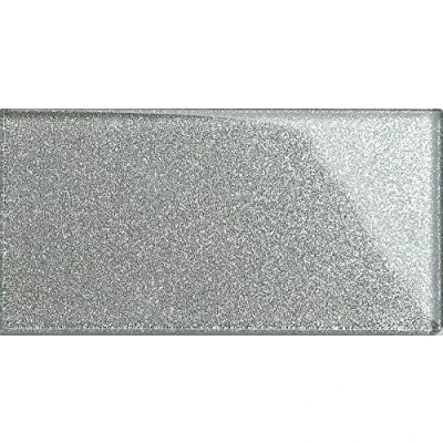 Image of 75mm x 150mm Silver Glitter Subway Tile (MT0113)