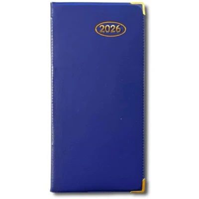 Image of 2025 Slim Line Week to View Padded Diary Metal Corner Case Bound (Blue)