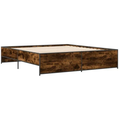 Image of vidaXL Bed Frame without Mattress Smoked Oak 180x200 cm Super King