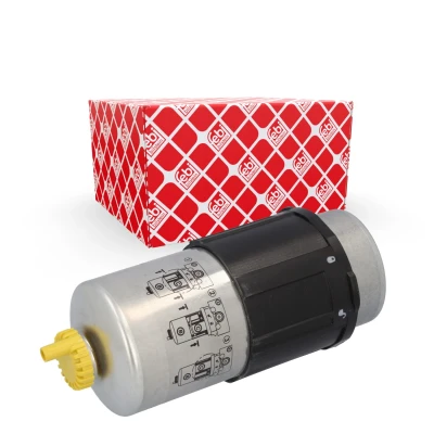 Image of 6C119176AA, 6C119176AB Fuel Filter FEBI BILSTEIN 109119 Spin on Filter, with water drain screw FORD: Transit Mk6 Van, Caja / Chasis