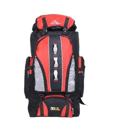 Image of Treer 80/100L Ultra Lightweight Hiking Backpack, Foldable Multi functional Casual Rucksack Daypack Bag for Camping Trekking Cycling Travelling Climbing Mountaineer Outdoor Sport (100L,red)