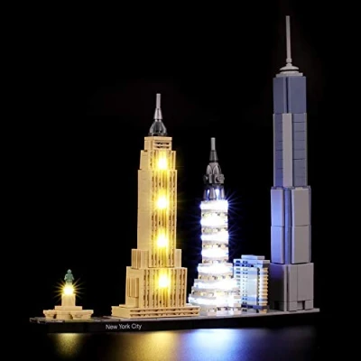 Image of BRIKSMAX Led Lighting Kit for Lego Architecture New York Compatible with 21028 Building Blocks Model Not Include The Set