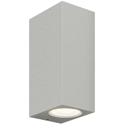 Image of Lucande outdoor wall light Tavi, 15 cm, silver, Bridgelux LED