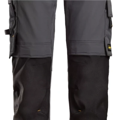 Image of Snickers AllroundWork Full Stretch Trousers Holster Pockets Steel Grey/Black 160