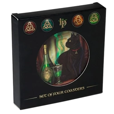 Image of Coasters Lisa Parker Magic Cats Kitchenware Set of 4 Cork Novelty