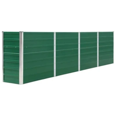 Image of vidaXL Galvanised Steel Raised Garden Bed Spacious and Durable Rectangular Green Planter Box Indoor/Outdoor Use Soil Friendly Easy to Assemble Perfect for Balcony, Deck, Patio